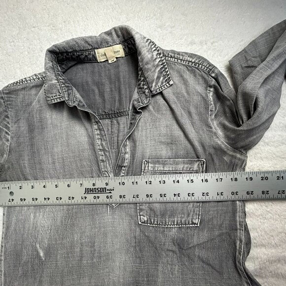 Cloth & Stone Women's Long Sleeve V-Neck Pullover Casual Blouse Gray Small - Picture 7 of 8